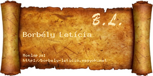 Borbély Letícia névjegykártya