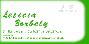 leticia borbely business card